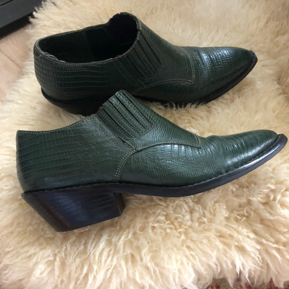 Authentic Handmade Leather Booties in Crocodile